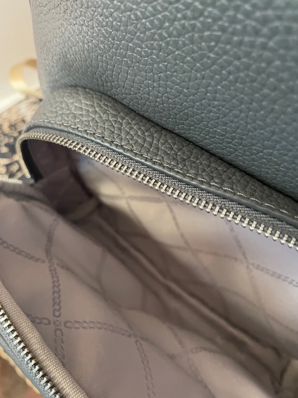Michael Kors Pebbled Leather Medium Backpack in Slate Grey - Picture 4 of 16